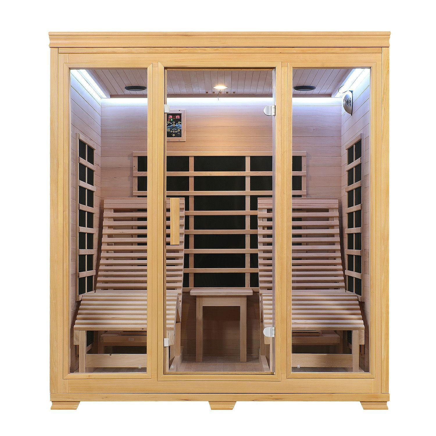 INFRAROTKABINE Billund mit Dual-Heizsystem & Hemlockholz - Naturfarben, Holz (170/190/190cm) - Artsauna