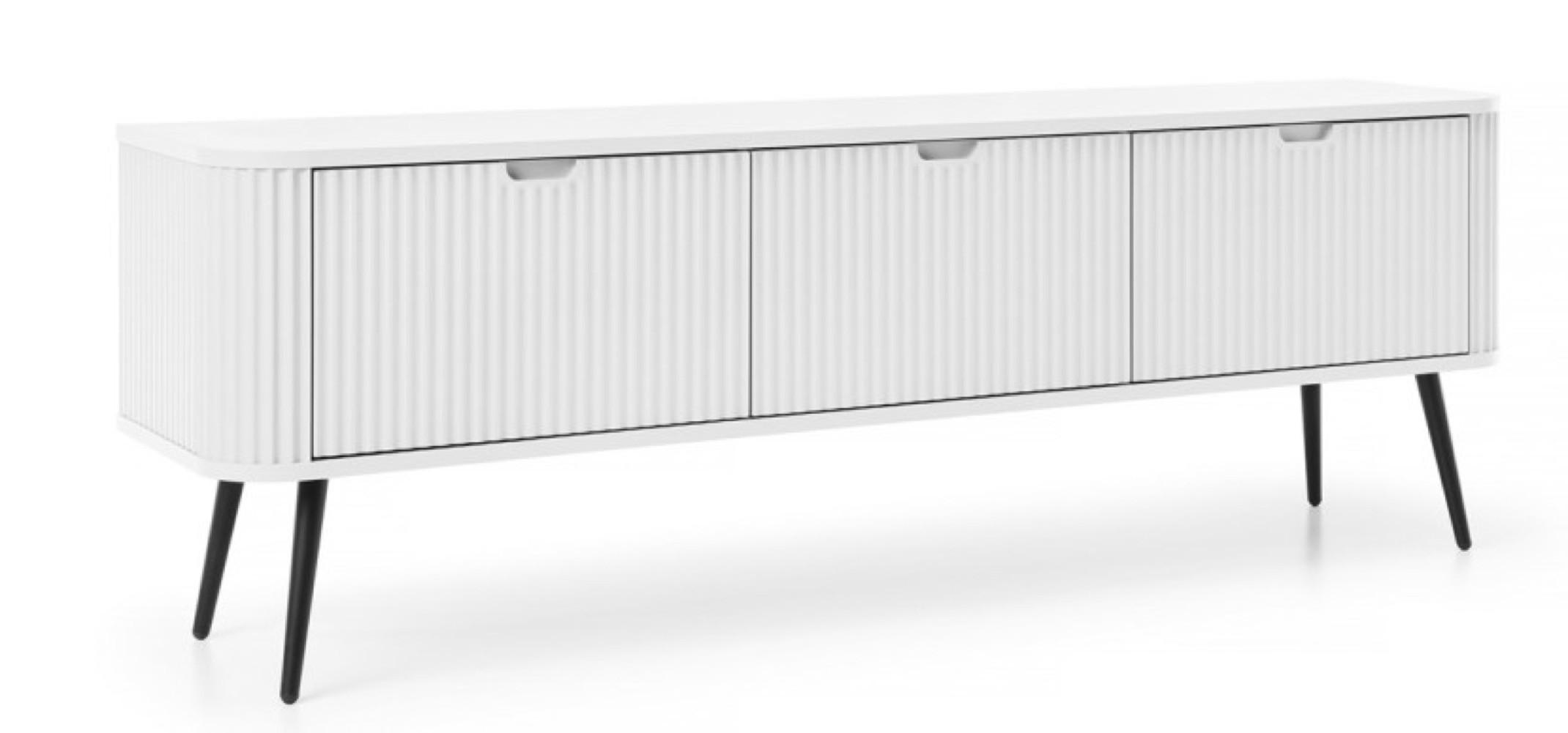 TV-SCHRANK Weiß ZOJA Gefräst - Schwarz/Weiß, Holzwerkstoff (168/56/39cm) - Sepro Meble