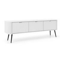 TV-SCHRANK Weiß ZOJA Gefräst - Schwarz/Weiß, Holzwerkstoff (168/56/39cm) - Sepro Meble