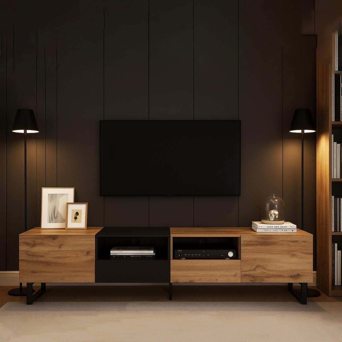 TV-SCHRANK Braun 190/38/48 cm - Braun, Holzwerkstoff (38/48/190cm) - Urban Meuble