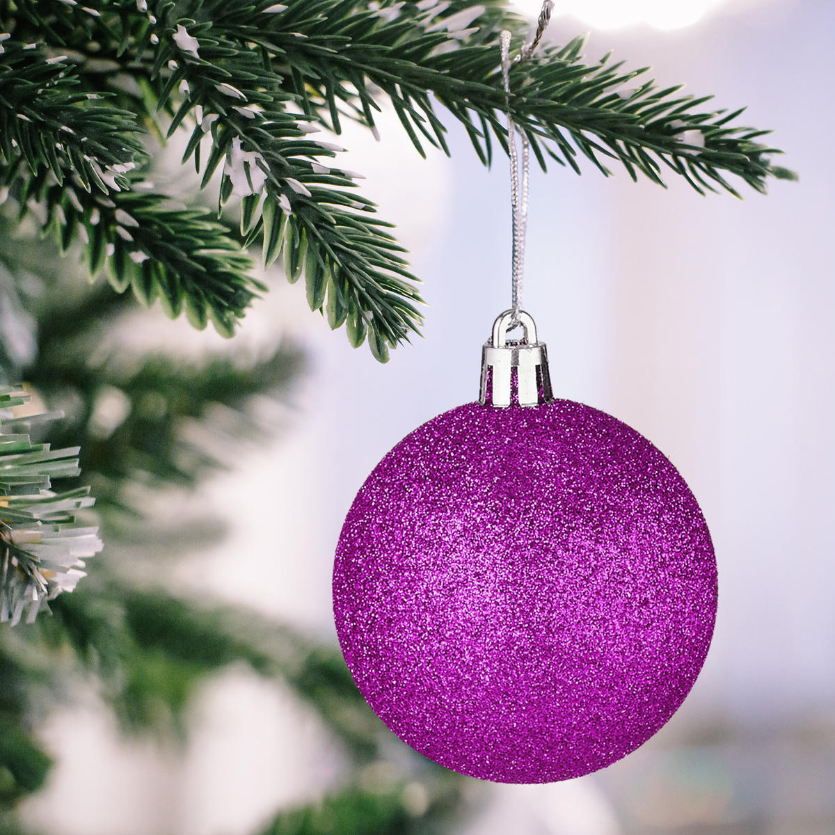 101-TLG.WEIHNACHTSKUGELN-SET - Lila, Kunststoff (20/19/2.5cm) - Relaxdays