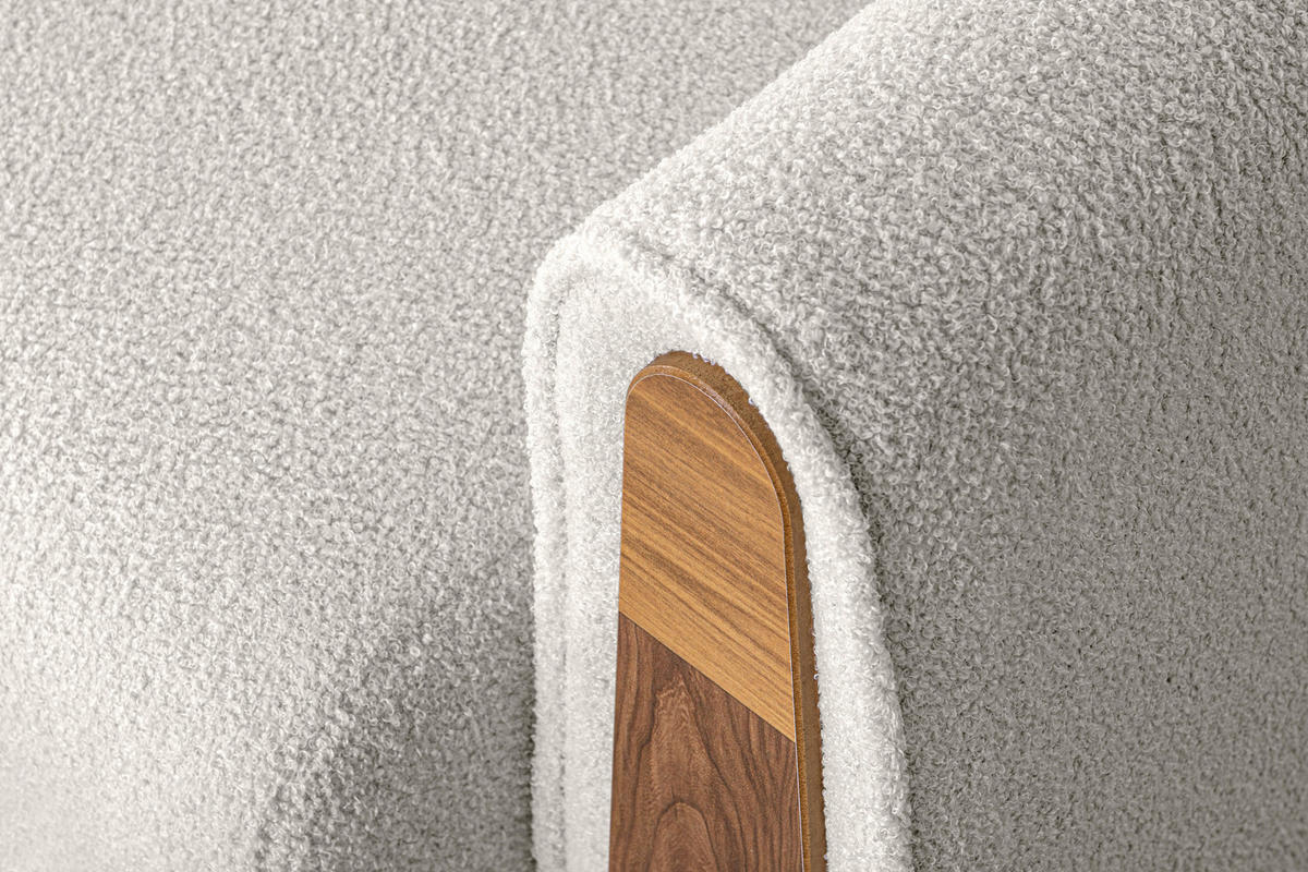 3-SITZER-SCHLAFSOFA GUSTAVO mit Armlehnen, weiß - Braun/Weiß, Holz/Holzwerkstoff (230/98/98cm) - KONSIMO®