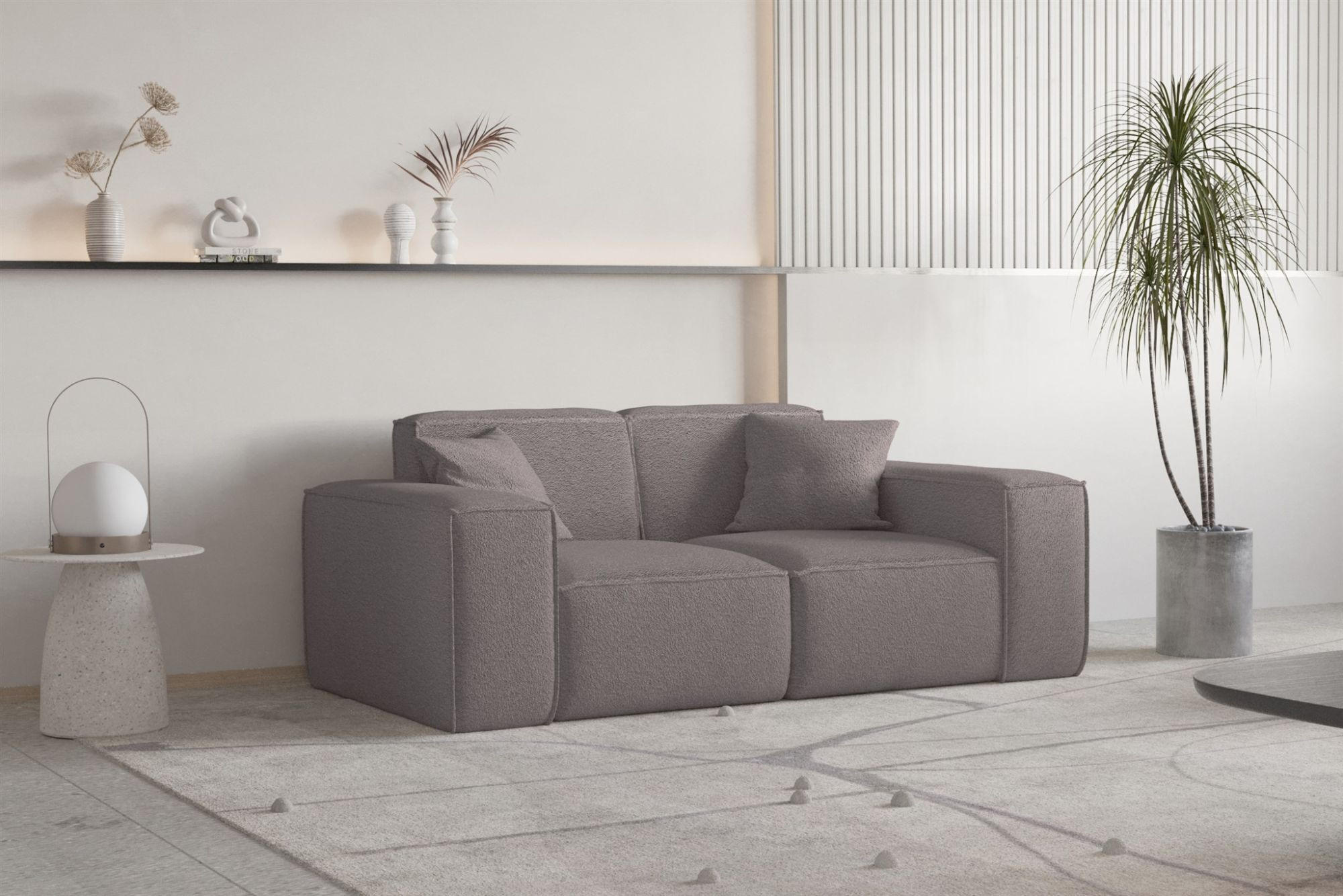 SOFA Celes Premium 2-sitzer Ascot Bukla - Taupe, Holzwerkstoff/Textil (186/73/88cm) - Fun Möbel