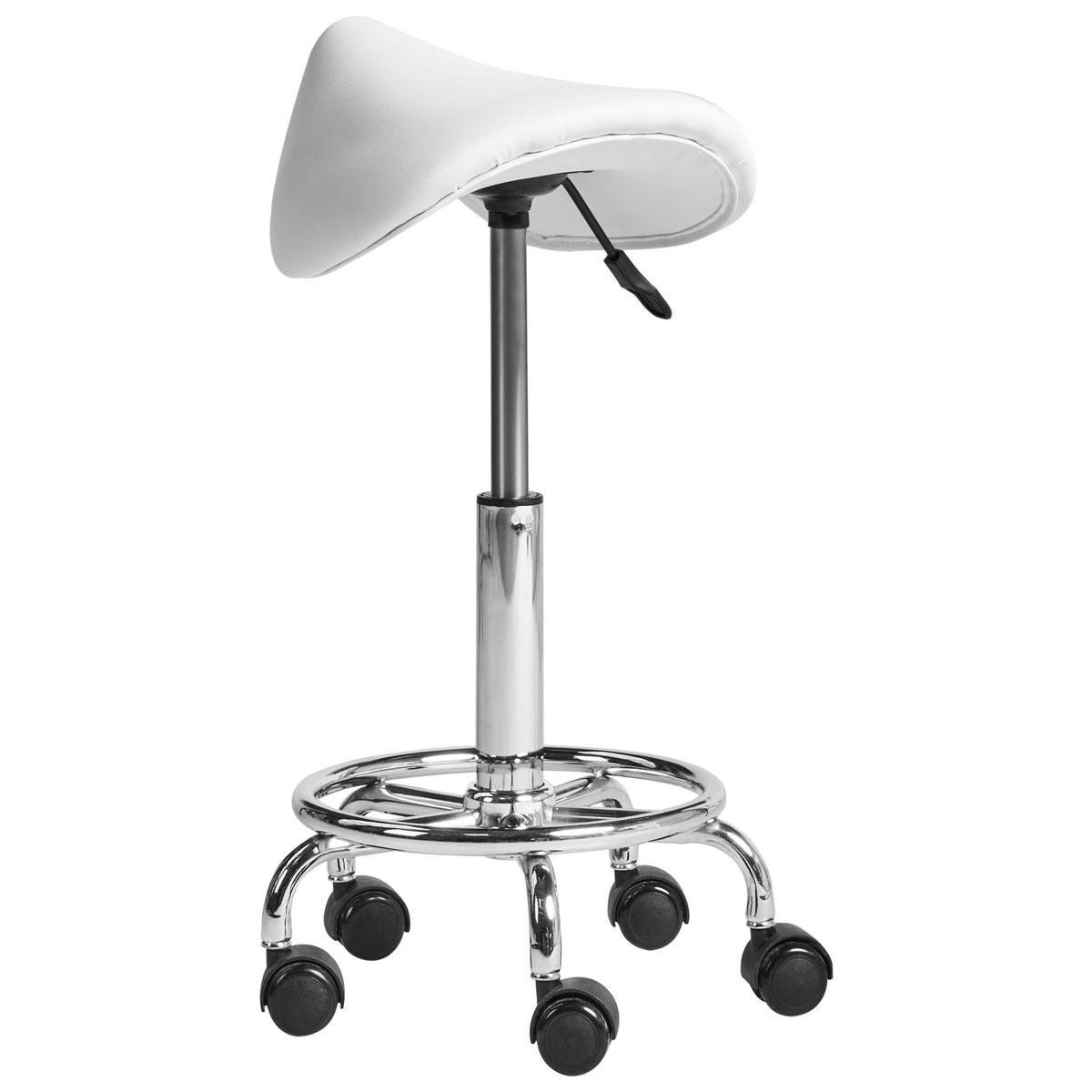 DREHHOCKER Kunstleder Weiß Dumont - Weiß, Kunststoff (38/53/38cm) - Beliani
