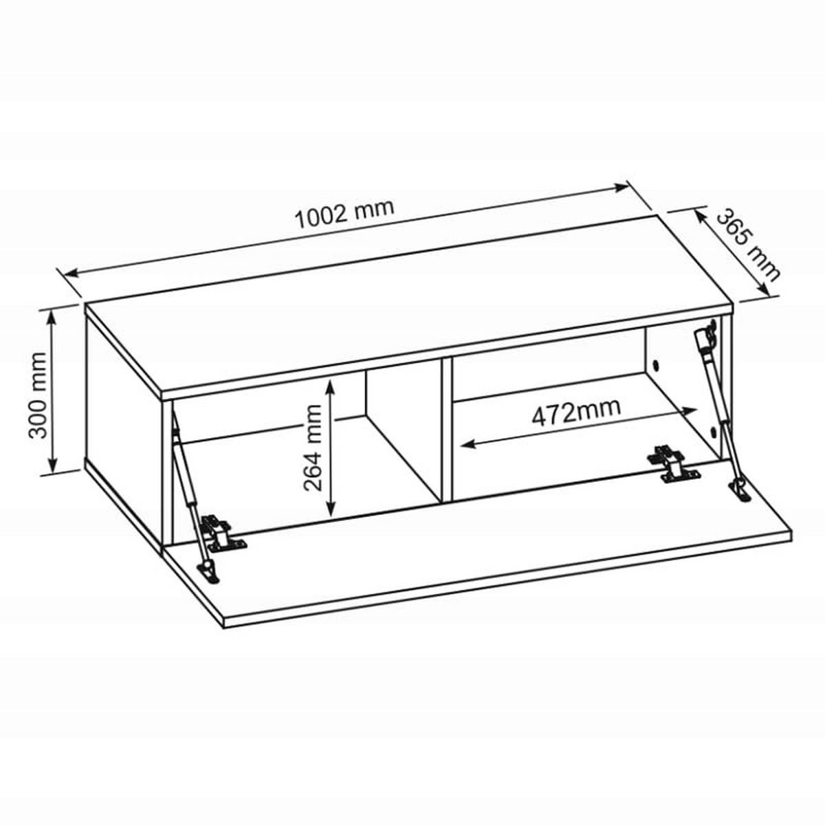 TV Schrank Schwarz 100,2 x 36,5 x 30 cm - Schwarz, Holzwerkstoff (100.2/36.5/30cm) - MebLocker