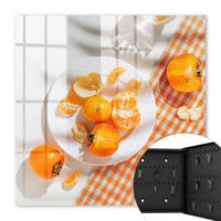 SCHLÜSSELBOX Schwarz 30x30 cm- Türöffnung nach rechts - Saftige Früchte - Orange, Metall (30/30/5cm) - TULUP