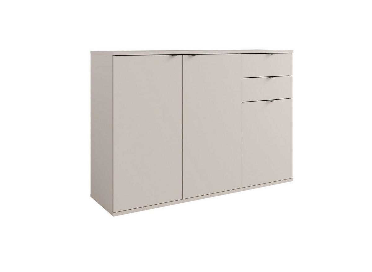 KOMMODE METRIX 120/82,5/35cm mit 2 Schubladen 3 Türen Kaschmir - Kaschmir, Holzwerkstoff (120/82.5/35cm) - MASSENO