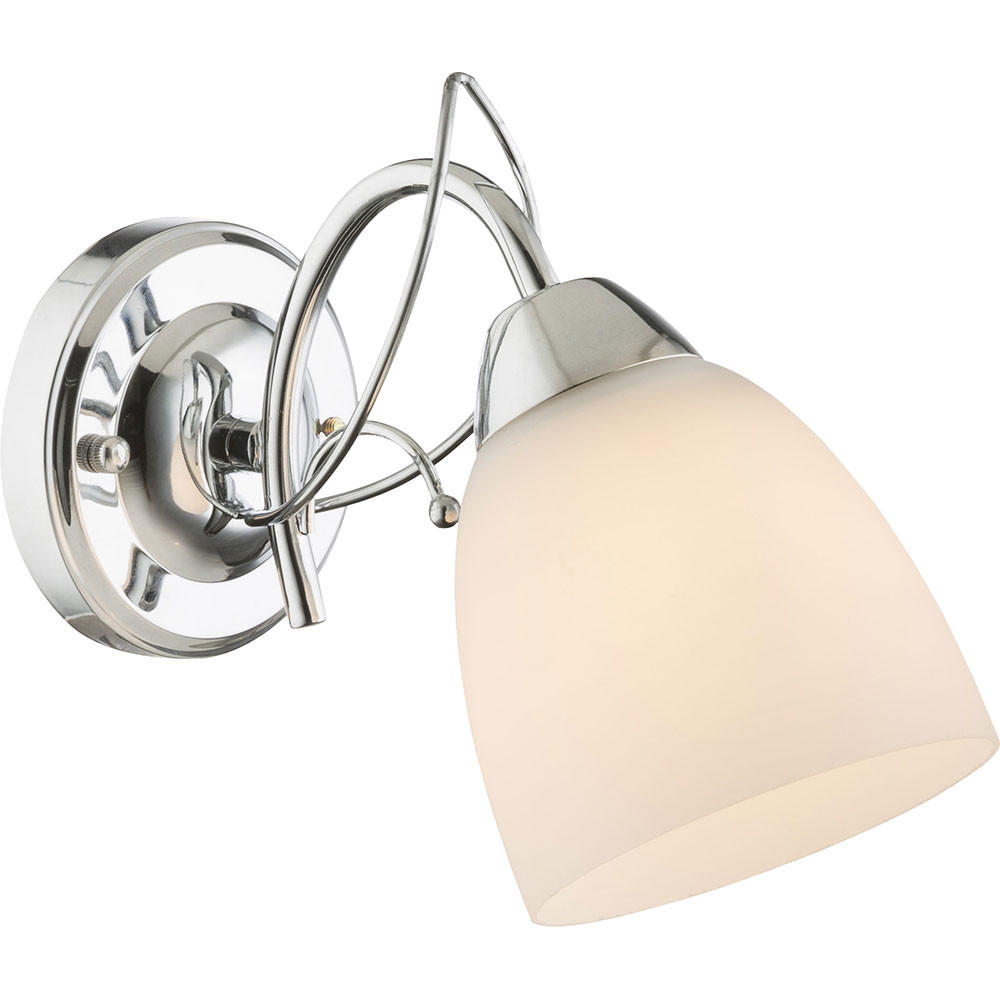 WANDLEUCHTE Chrom Glas Opal Silber - Silberfarben, Glas (11/24/19cm) - Globo Lighting