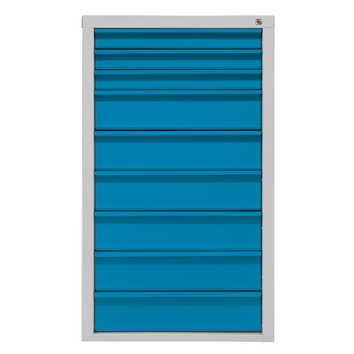 SCHUBLADENSCHRANK Kobra mit 9 Schubladen 120x70x43,5cm Lichtgrau/Lichtblau - Blau/Grau, Metall (70/120/44cm) - PROREGAL