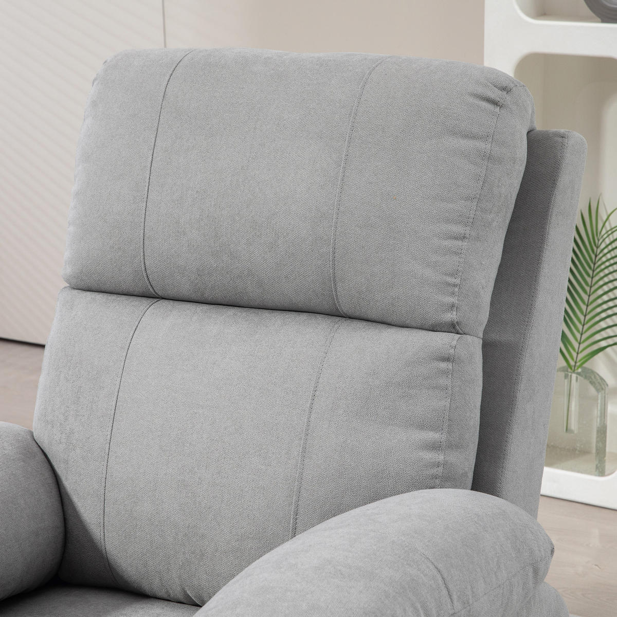 FERNSEHSESSEL mit Aufstehhilfe Elektrisch Relaxsessel mit Liegefunktion Hellgrau - Hellgrau/Schwarz, Textil/Metall (99/103/89cm) - HOMCOM