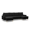 WOHNLANDSCHAFT Blank schwarz - Schwarz, Textil (294/88/140cm) - SIMKAM Furniture
