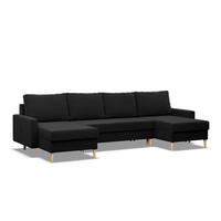 WOHNLANDSCHAFT Blank schwarz - Schwarz, Textil (294/88/140cm) - SIMKAM Furniture