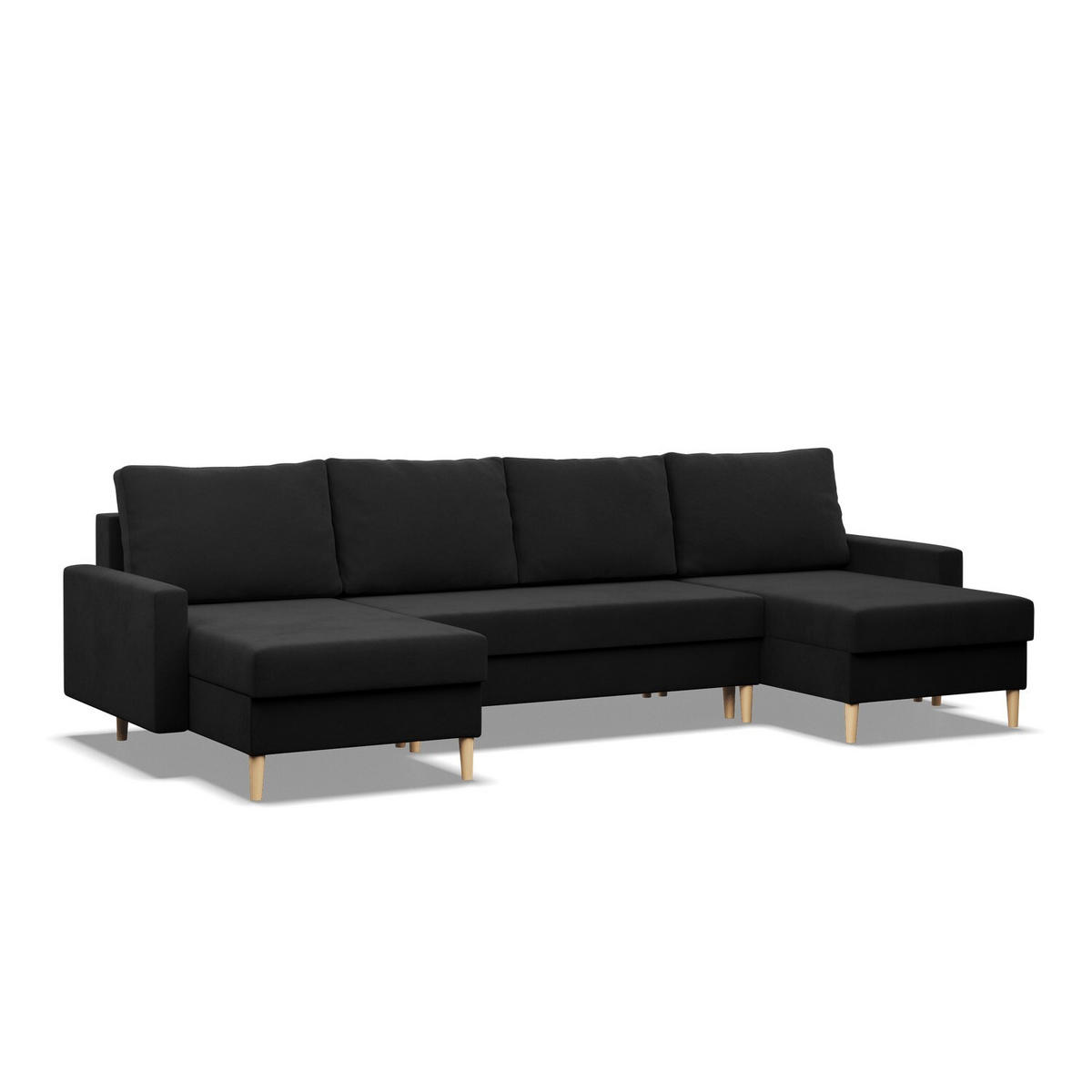 WOHNLANDSCHAFT Blank schwarz - Schwarz, Textil (294/88/140cm) - SIMKAM Furniture