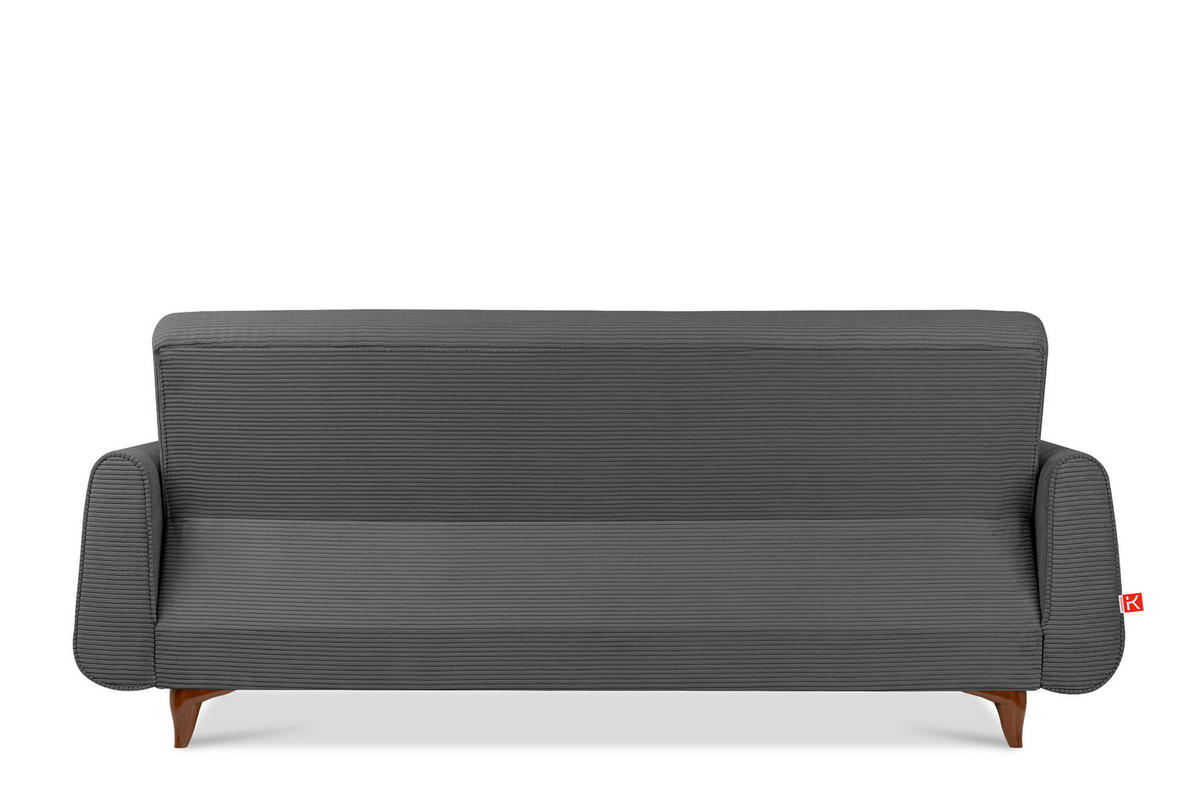 3-SITZER-SCHLAFSOFA GUSTAVO II mit Armlehnen, Dunkelgrau - Dunkelgrau, Holz/Holzwerkstoff (230/98/98cm) - KONSIMO®
