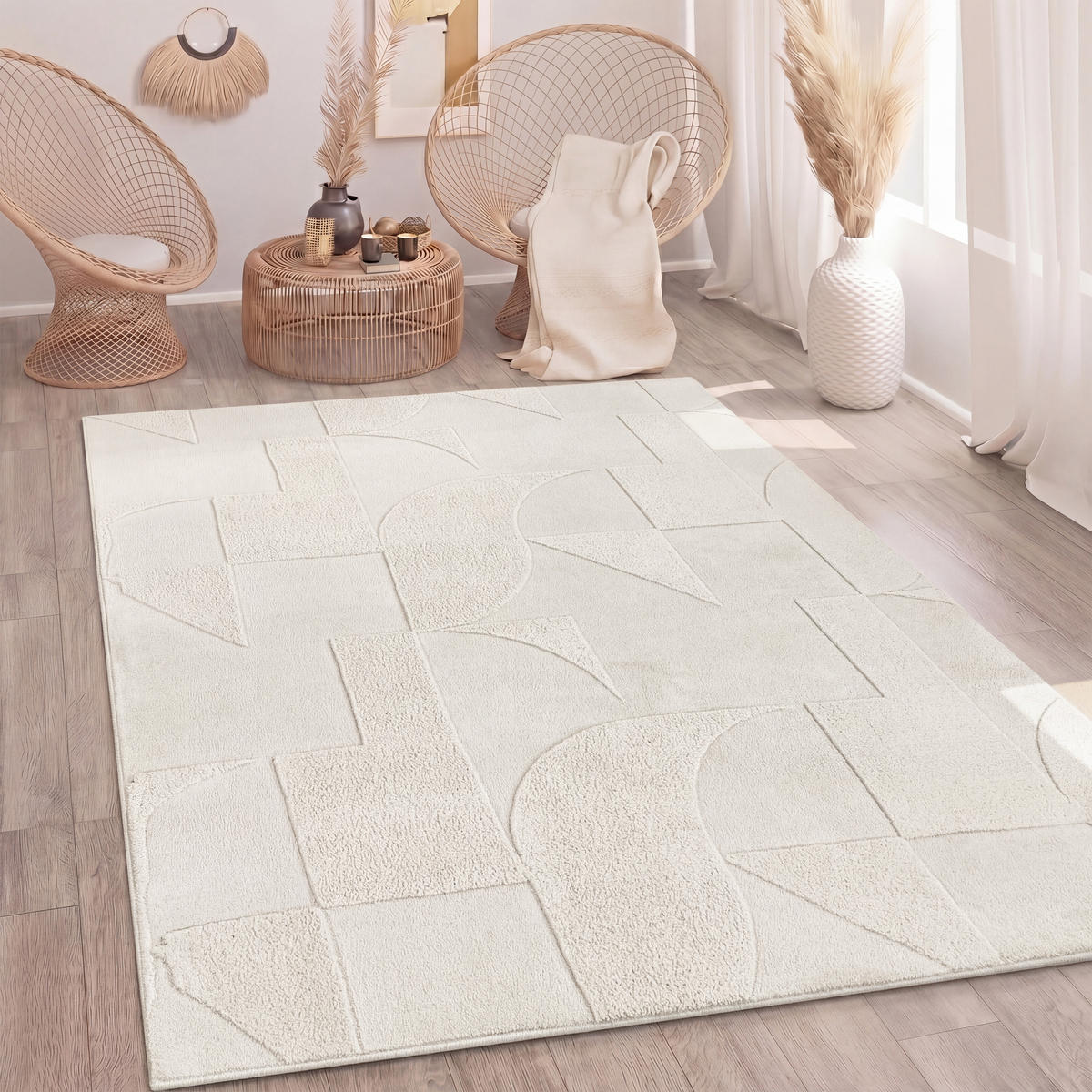 HOCHFLORTEPPICH 120/160 cm Tokio 472 - Creme, Textil (120/160cm) - Paco Home