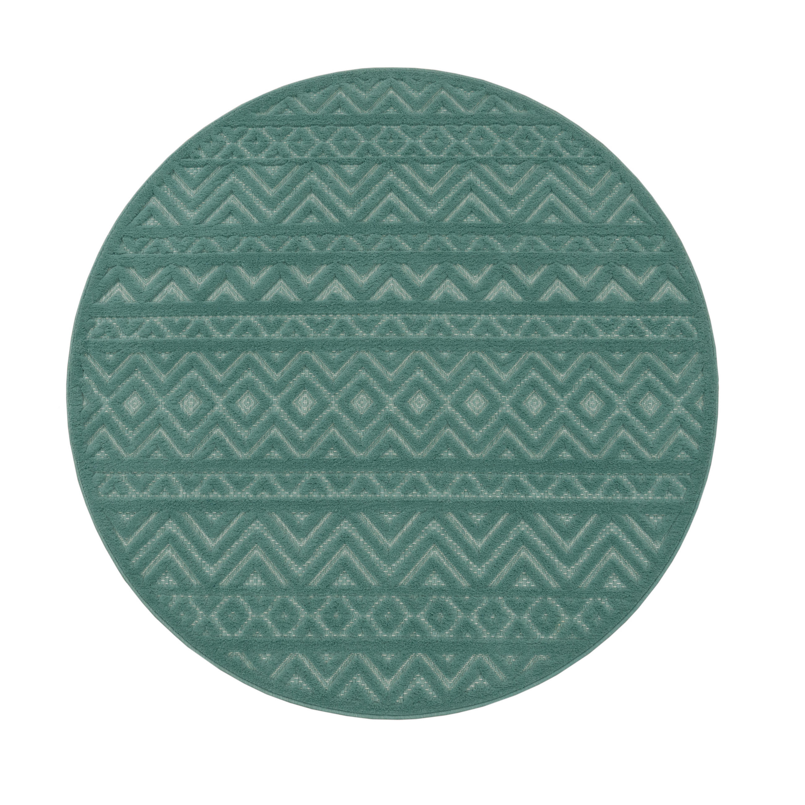 OUTDOORTEPPICH 120/120 cm Livorno 673 - Türkis, Textil (120/120cm) - Paco Home