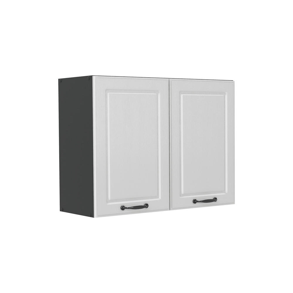 KÜCHENGLASSCHRANK R-Line, Weiß Landhaus/Anthrazit, 80 cm - Anthrazit/Weiß, Holzwerkstoff (80/60/31cm) - Vicco