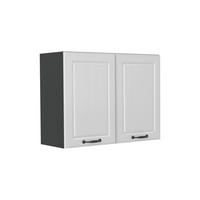 KÜCHENGLASSCHRANK R-Line, Weiß Landhaus/Anthrazit, 80 cm - Anthrazit/Weiß, Holzwerkstoff (80/60/31cm) - Vicco