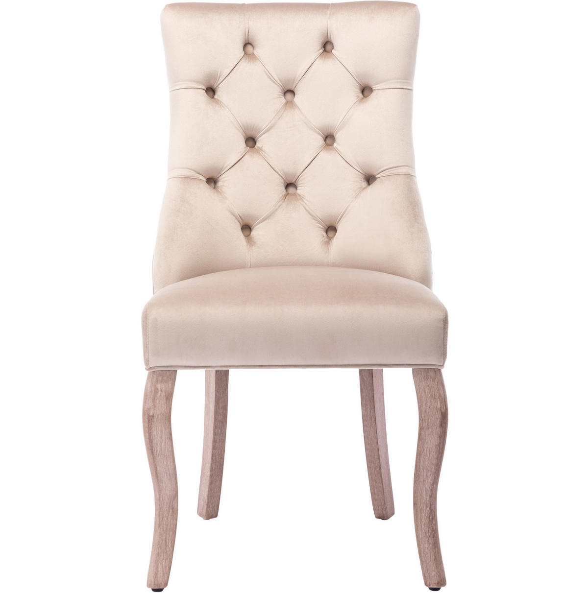 ESSZIMMERSTUHL mit hoher Rückenlehne ca. 97 x 51 x 47 cm Samt Beige - Beige, Holz (51/97/51.2cm) - Meubliv