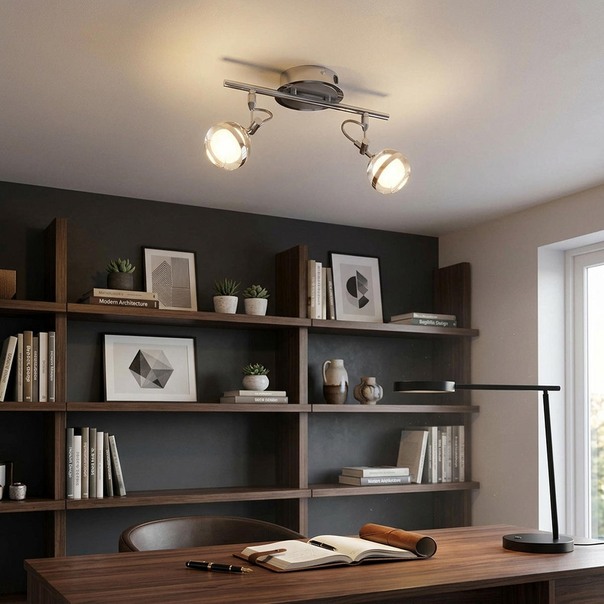 LED-DECKENLEUCHTE DENVER тү - Silberfarben, Metall (32/13/20cm) - Globo Lighting