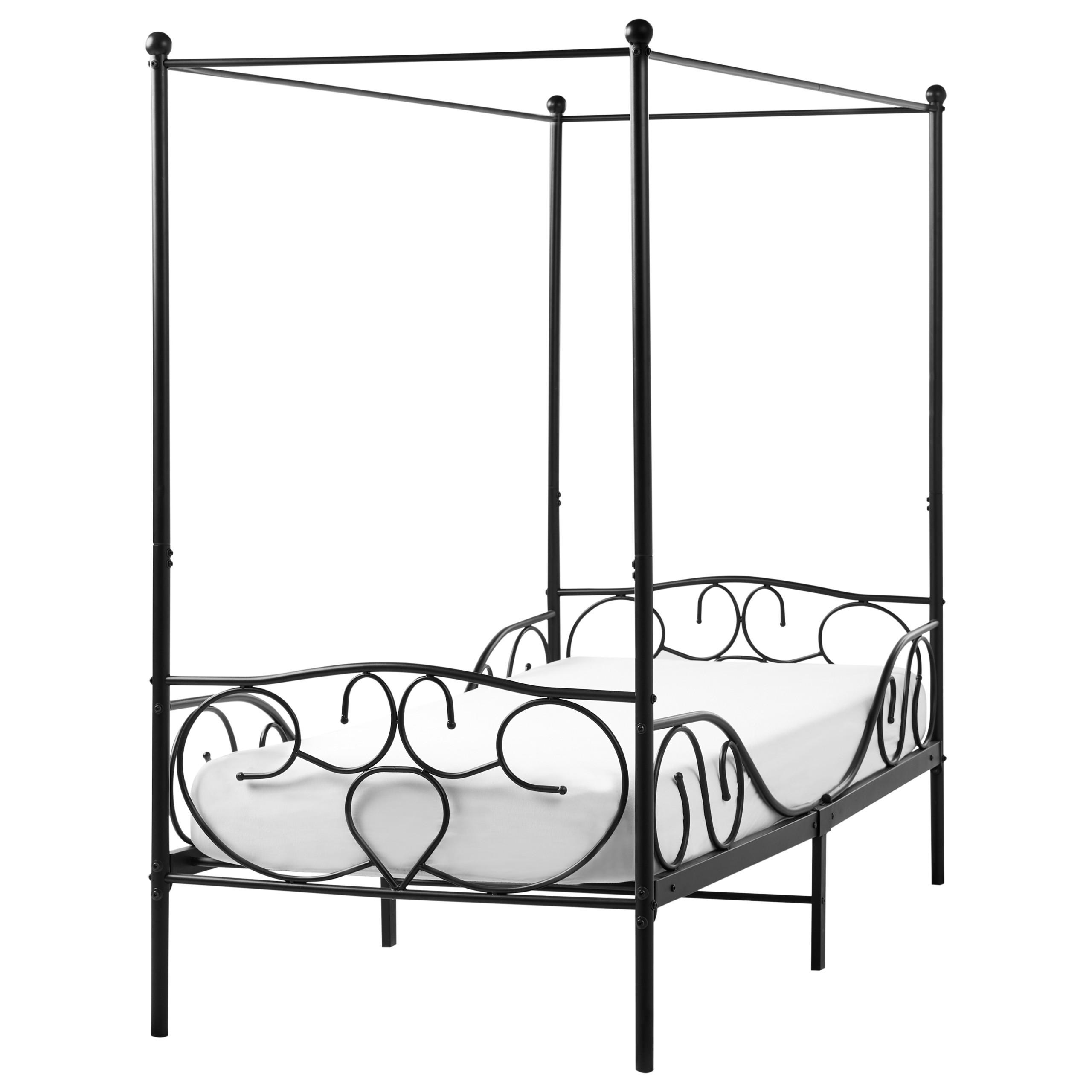 HIMMELBETT 90x200 cm Schwarz Sormery - Schwarz, Metall (90/200cm) - Beliani