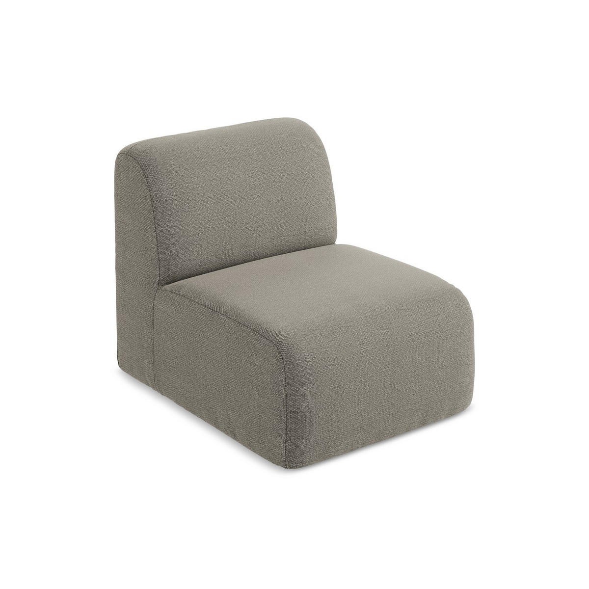 SOFAELEMENT Bouclé Stoff Grau - Schwarz/Grau, Holzwerkstoff/Kunststoff (70/75/94cm) - LaMiaSofa