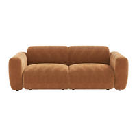 SOFA - 3 Personen - samt - terracotta Pogni - Terracotta, Kunststoff/Textil (205/73/97cm) - Vente-Unique