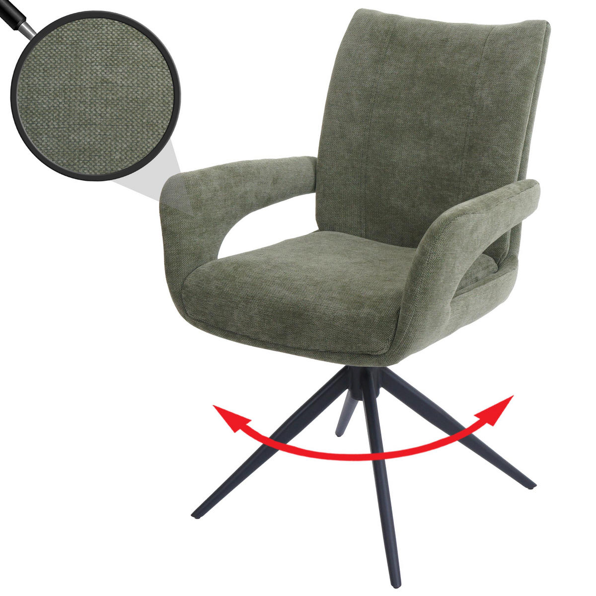 ESSZIMMERSTUHL Grün - Grün, Textil (60/90/60cm) - MCW