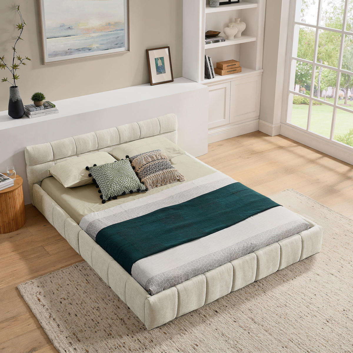 POLSTERBETT 140x200 cm Chenille beige - Beige, Kunststoff (140/200cm) - Fortuna Lai