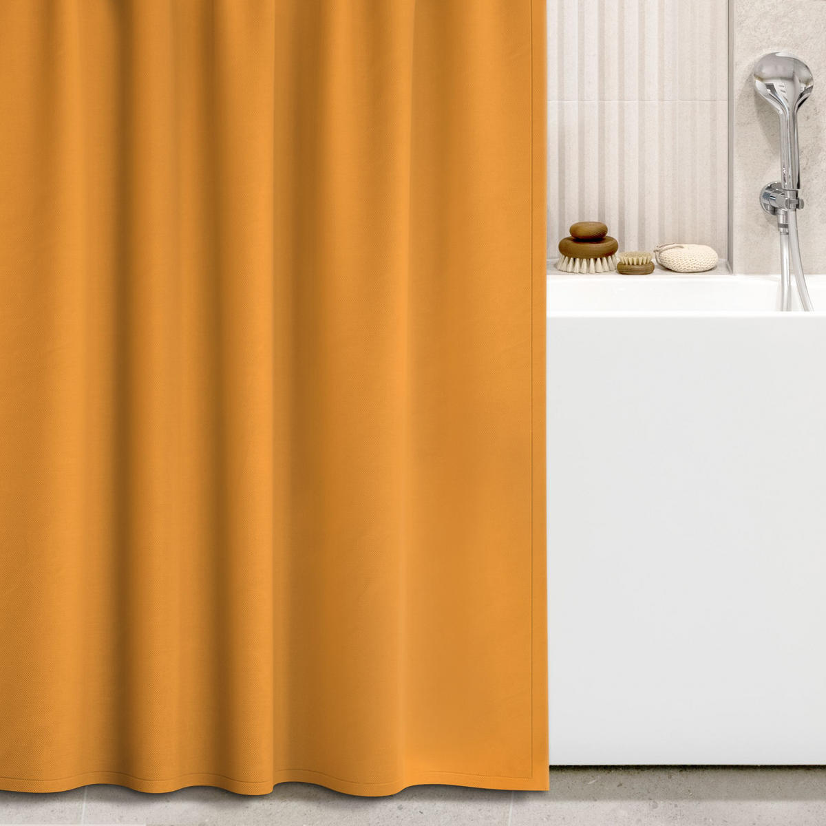 DUSCHVORHANG Mango 180/180 cm - Orange, Textil (180/180cm) - Bilderwelten