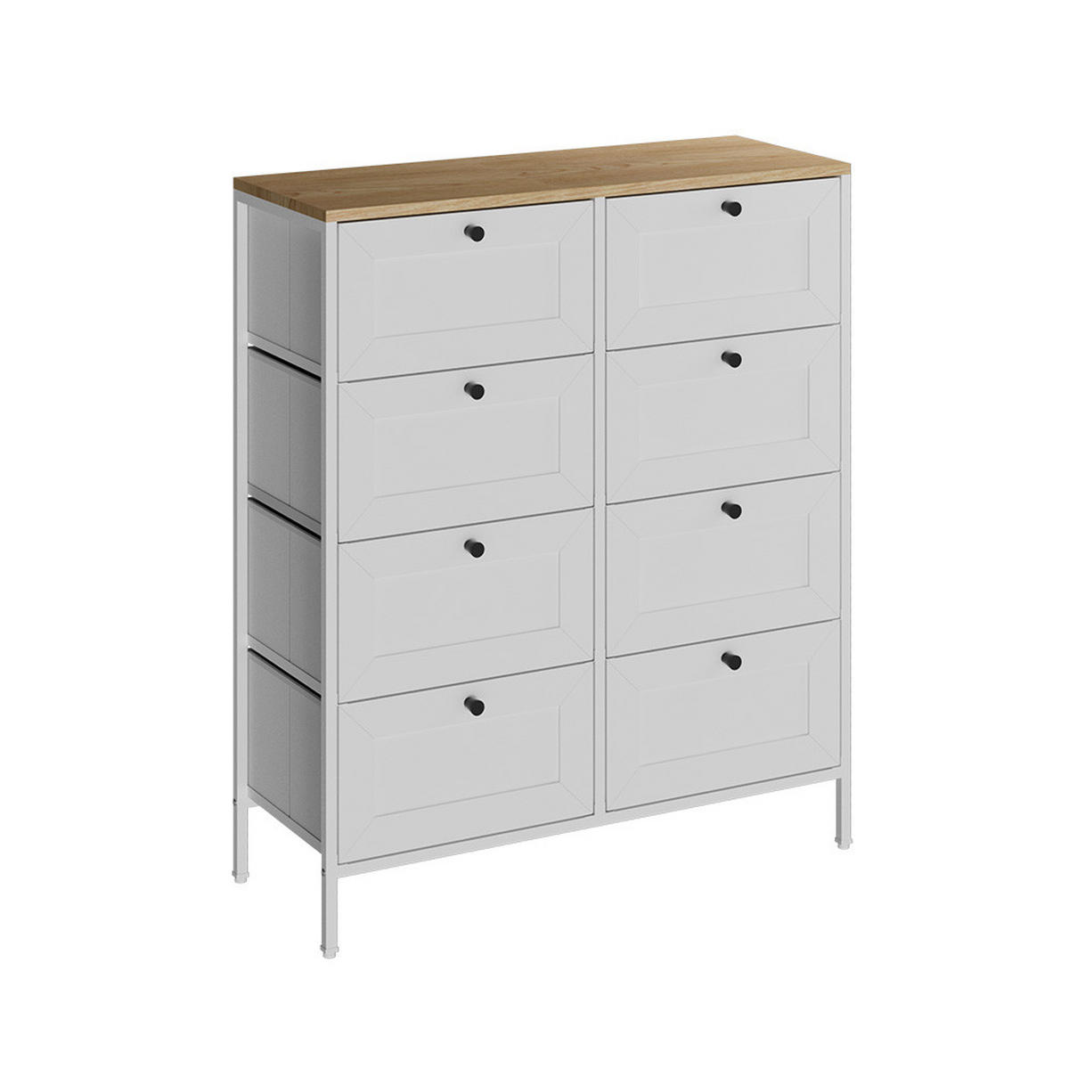 KOMMODE Belaro Weiß 80 x 95 cm mit 8 Schubladen - Weiß, Holzwerkstoff (80/95/30cm) - Vicco