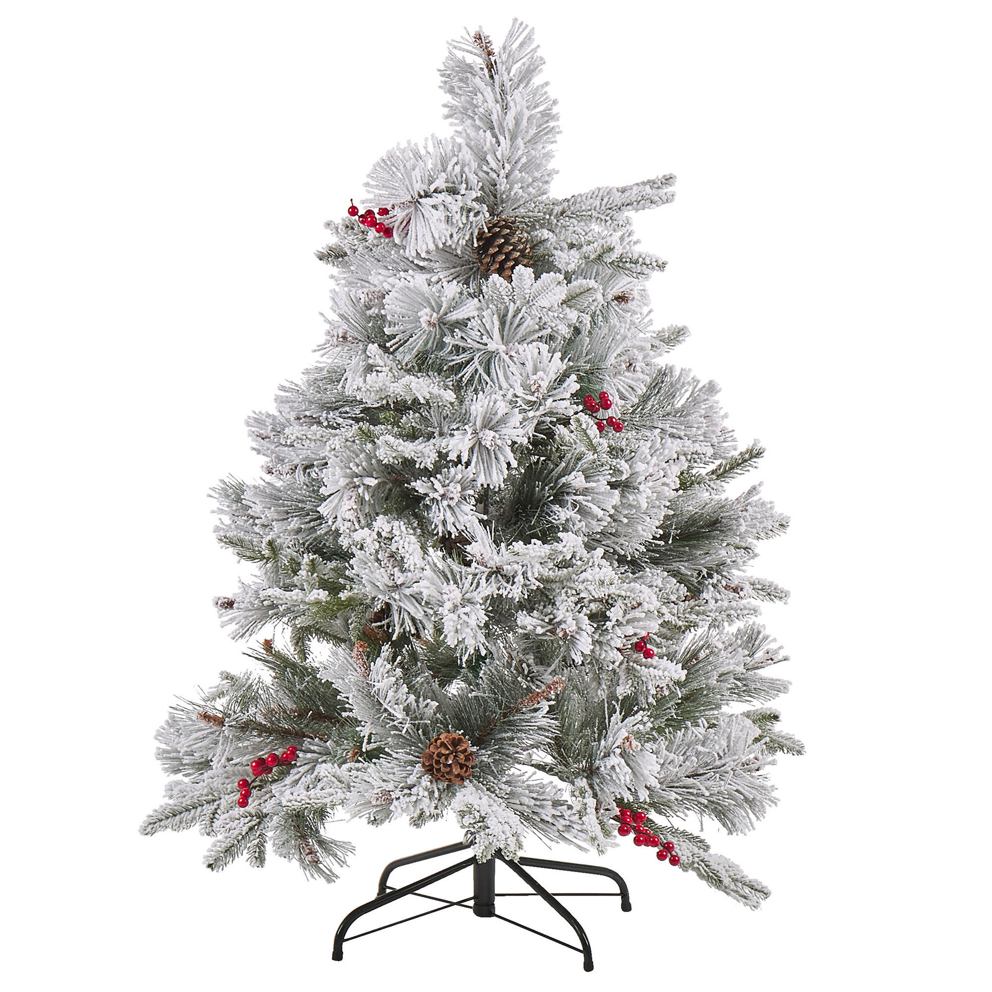 WEIHNACHTSBAUM 120 cm Weiß Masala - Weiß, Kunststoff (120cm) - Beliani