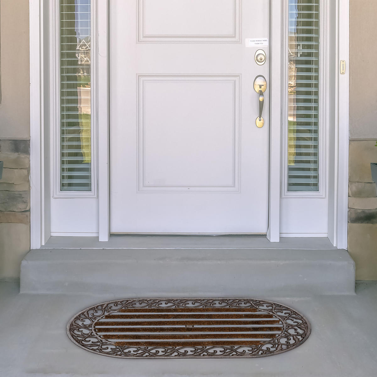 FUSSABTRETER - Braun, Textil/Metall (73/42cm) - Relaxdays