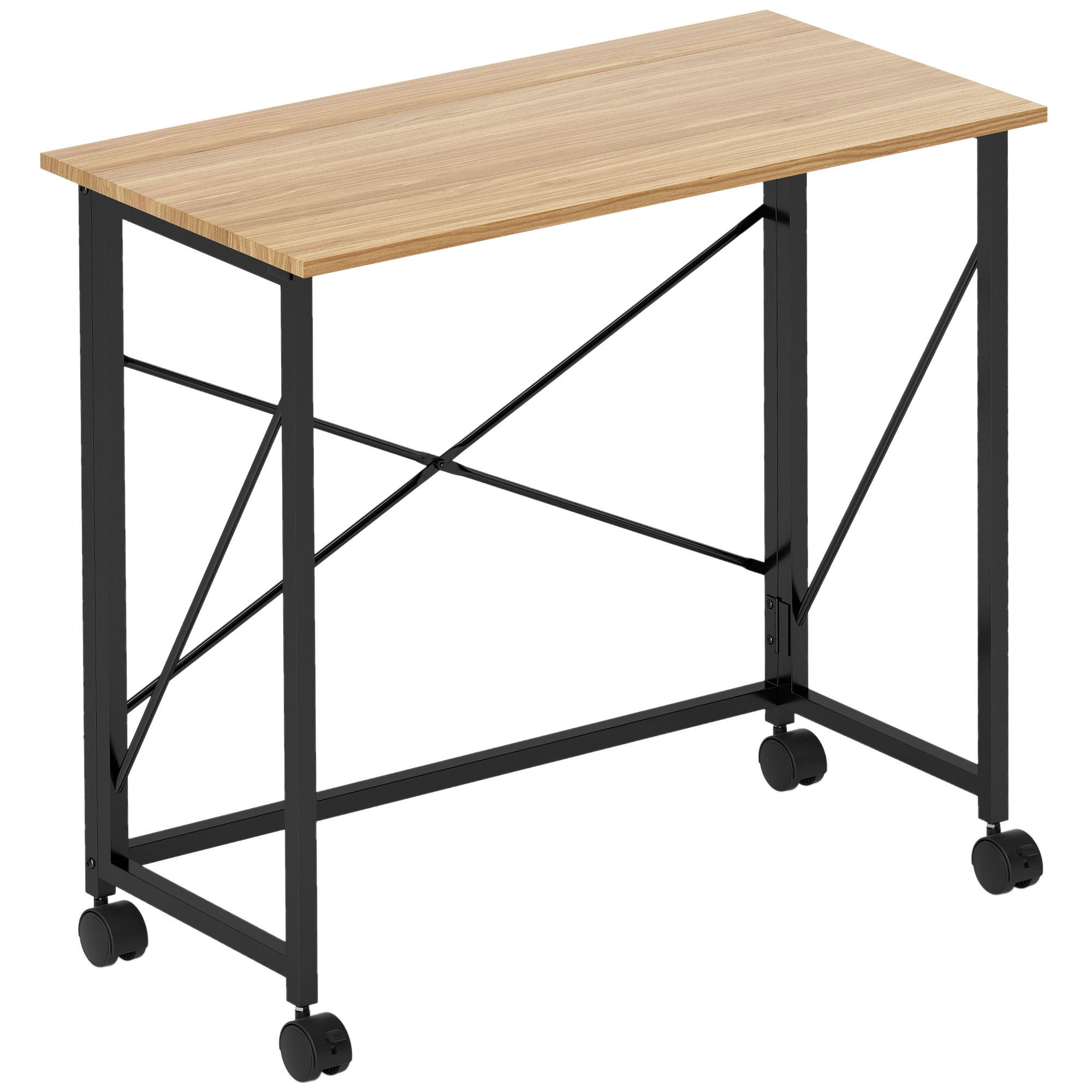 KLAPPBARER-SCHREIBTISCH MDF Eiche - Eichefarben, Holz (80/40/75cm) - HOMCOM