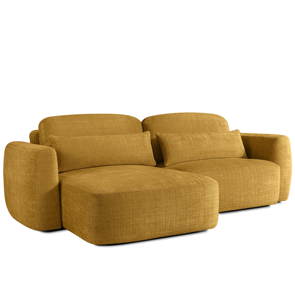 ECKSOFA links ELOSA - Gelb, Holz/Textil (245/165cm) - KONSIMO®