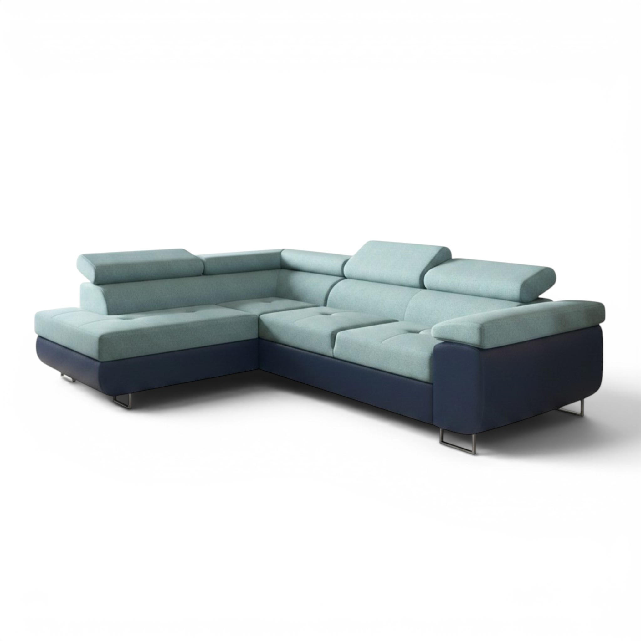 ECKSOFA Jade Mit Schlaffunktion - Pastellgrün, Holzwerkstoff/Textil (202/275cm) - Fun Möbel