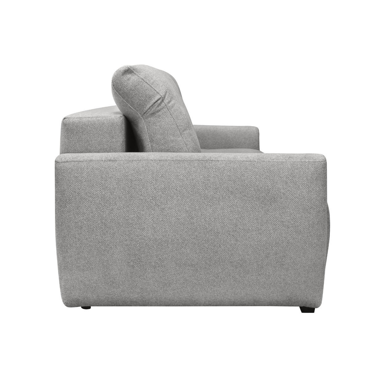 SCHLAFSOFA 3-sitzer aus stoff - alba 246/112/76 cm - Grau, Textil (112/76/202cm) - Calicosy