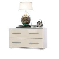 NACHTTISCH Kioto Front in Creme Hochglanz - Creme, Holzwerkstoff (60/35/35cm) - Vladon