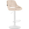 BARHOCKER Samt Creme - Creme/Weiß, Textil/Metall (47/85/48cm) - CLP