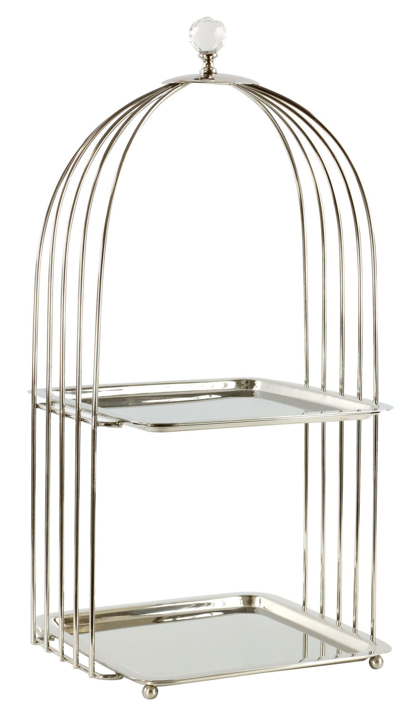 ETAGERE Cage 27x24x54cm - Silberfarben, Metall (27/54cm) - FURNARO