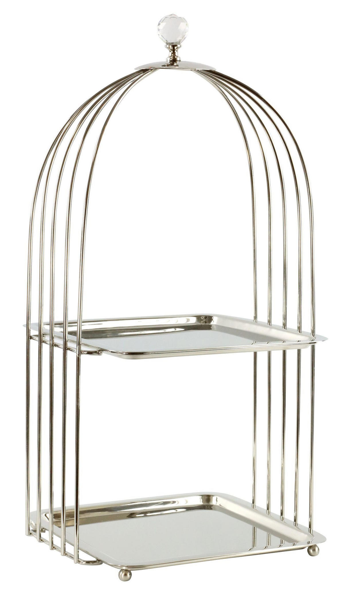 ETAGERE Cage 27x24x54cm - Silberfarben, Metall (27/54cm) - FURNARO