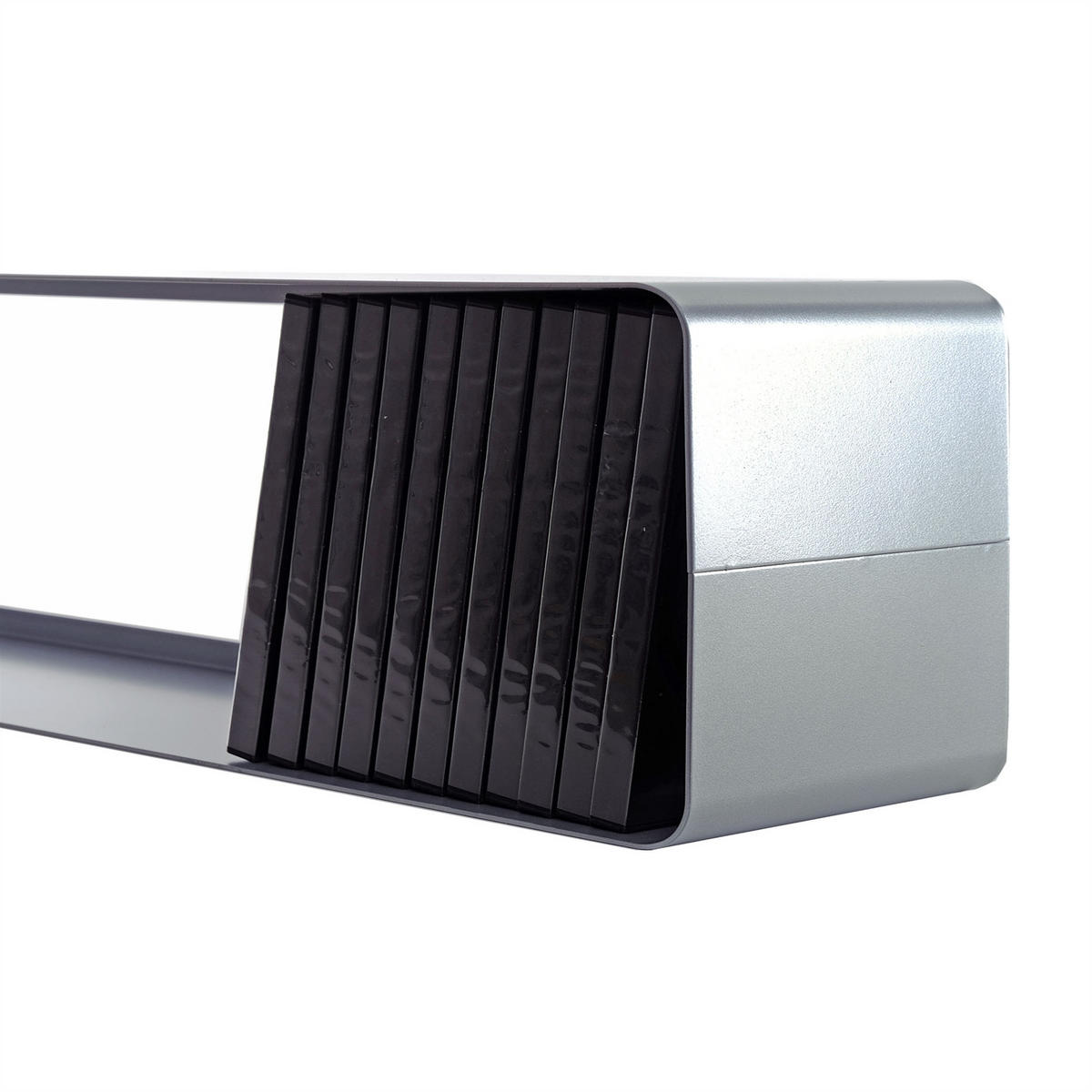 CD-REGAL Cube 80 Metall, Lounge Design silber - Silberfarben, Metall (80/14/15cm) - DESIGN DELIGHTS