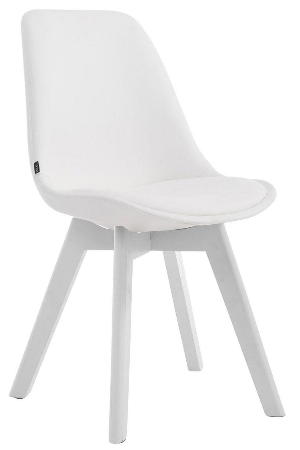 STUHL Lederlook Weiß - Weiß, Holz/Textil (48/84/55cm) - CLP