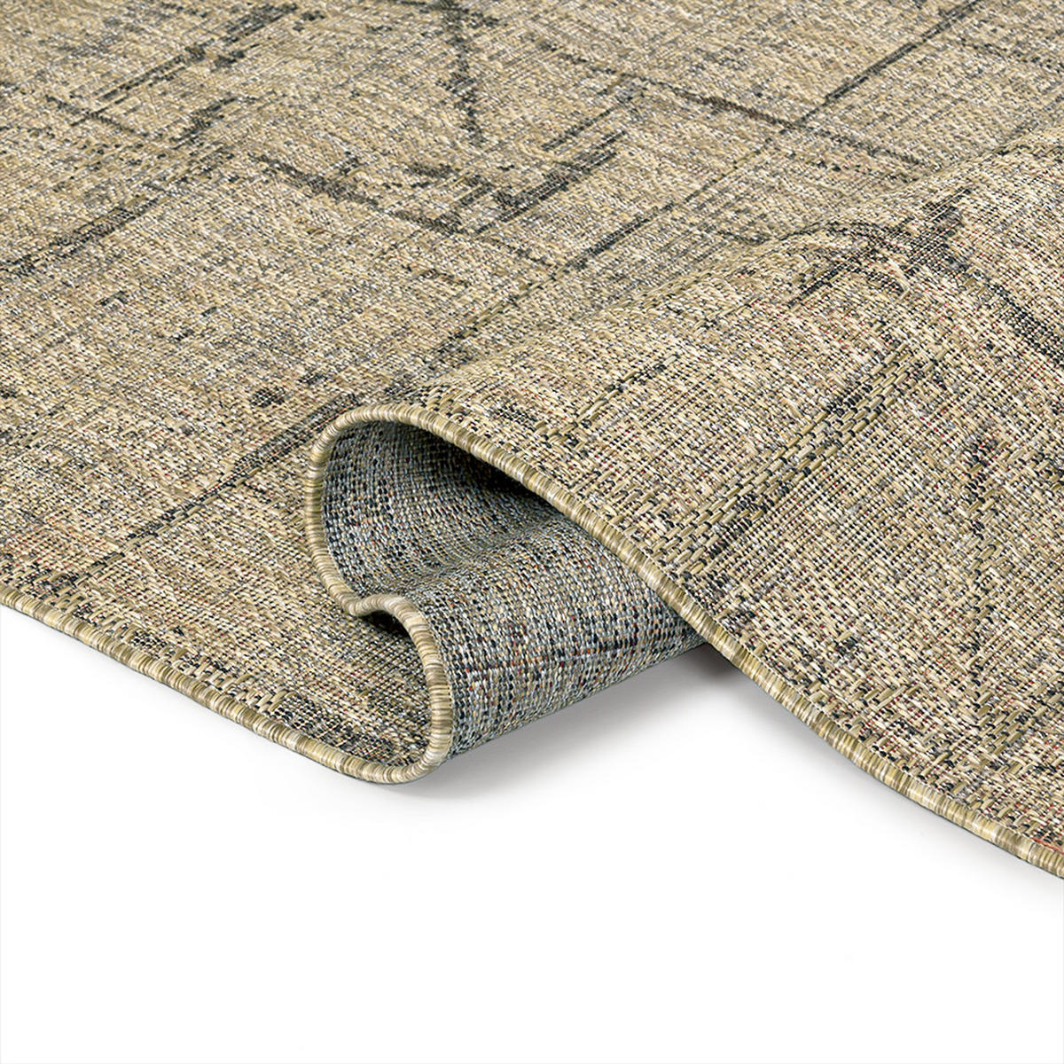 MATTA Utomhus Pinto Talud Mazovia 140x200cm Beige Brun Abstrakt Kort Lugg - Beige, Textil (140/200cm) - Mazovia