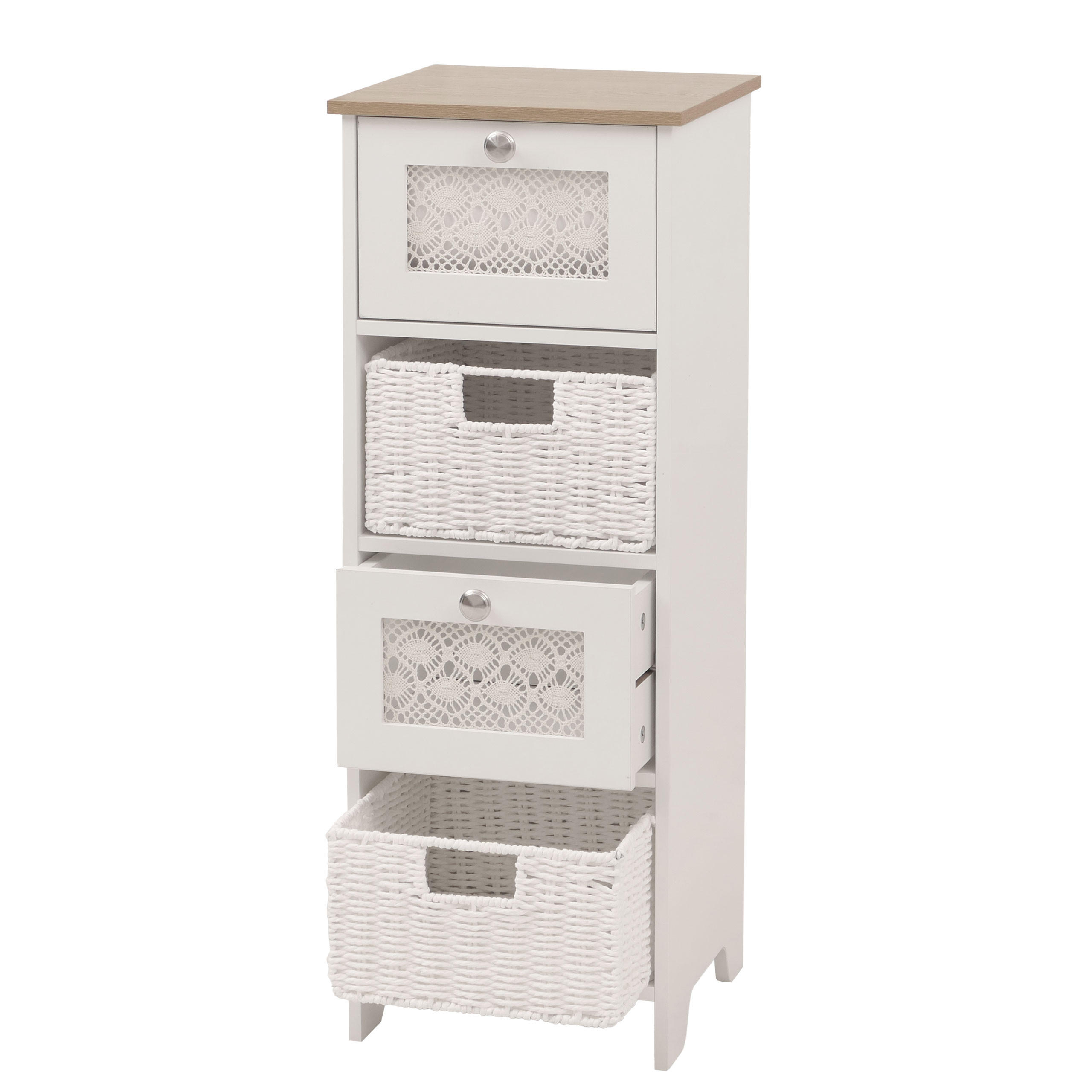 KOMODA Bílá - bílá, dřevo (30/82/30cm) - MCW