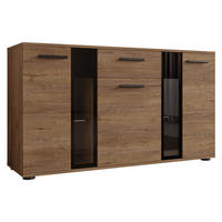 KOMMODE Salsa - Eichefarben/Schwarz, Holzwerkstoff (141/80/41cm) - MIRJAN24