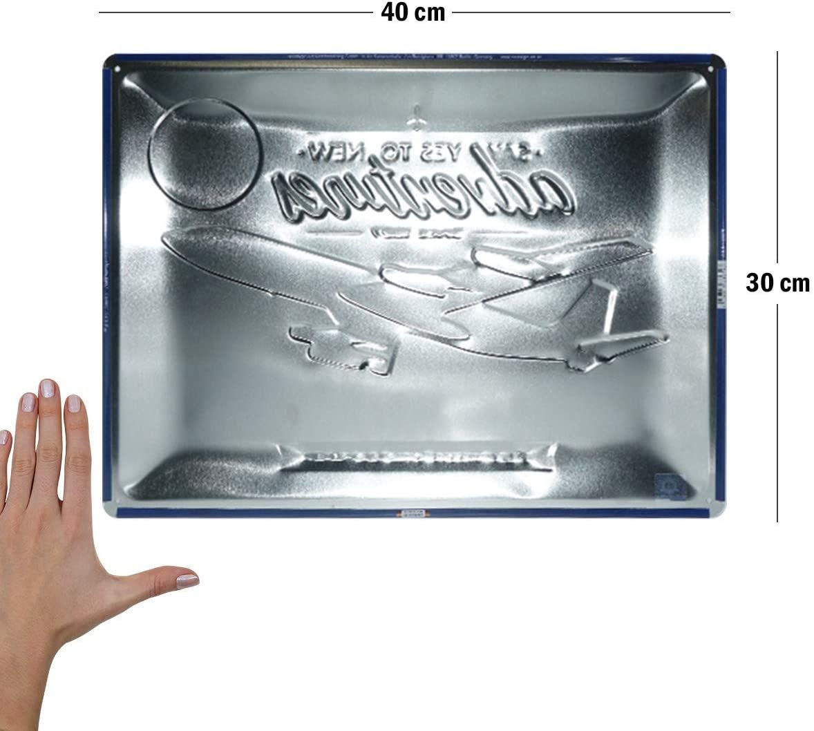 BLECHSCHILD 30/40 cm Pan Am New Adventures - Multicolor, Metall (40/30cm) - Nostalgic-Art