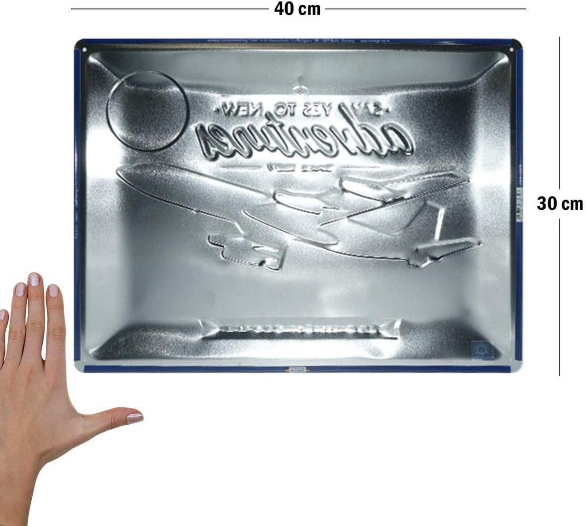 BLECHSCHILD 30/40 cm Pan Am New Adventures - Multicolor, Metall (40/30cm) - Nostalgic-Art