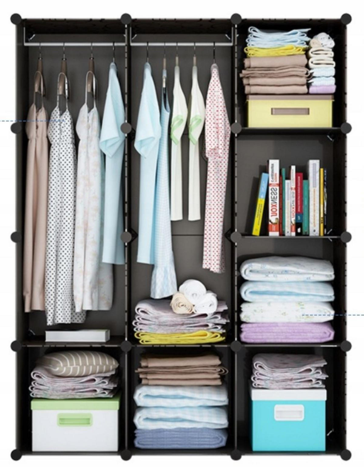 SCHRANK, schwarz 110/36/165 cm - Schwarz, Kunststoff (110/165/36cm)