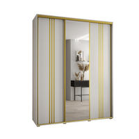 SCHWEBETÜRENSCHRANK 235,2/190/60 3-türig - Goldfarben/Weiß, Holz/Metall (190/235/60cm) - Abiks Möbel
